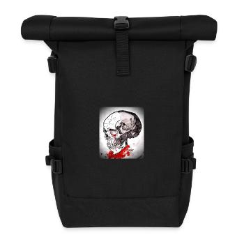 Bloody Skull Sketch - Roll Top Backpack - black - Front