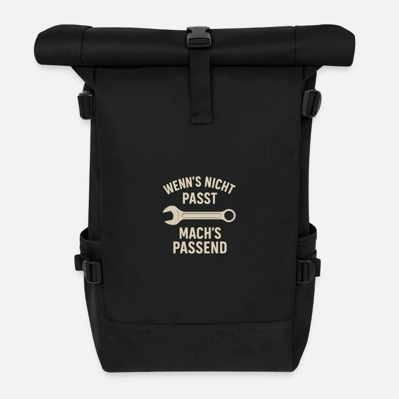 Tool Joke for Men - Roll Top Backpack - black