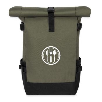 Cutlery Knife Fork Spoon - Roll Top Backpack - olive/black - Front