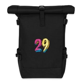 29 Zahl Comic - Rolltop Rucksack - Schwarz - Vorne