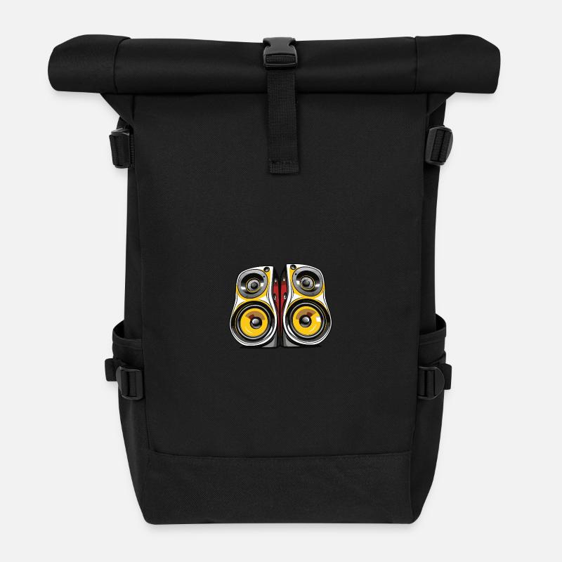 Musik Boxen Bass - Rolltop Rucksack - Schwarz