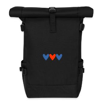 HERZ. HERZ. VALENTINSTAG. LIEBE. LIEBE. PAAR. - Rolltop Rucksack - Schwarz - Vorne