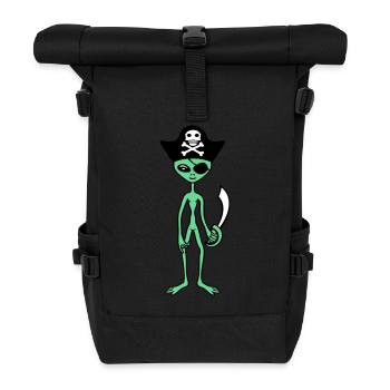 Alien Pirate Capitaine Casquette Drôle Alien - Sac à dos roll top - noir - Devant
