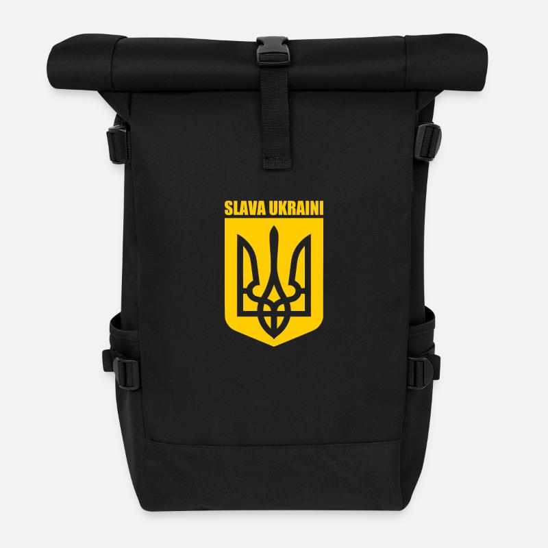 Slava ukraini - Sac à dos roll top - noir