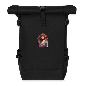 Anime Girl - Roll Top Backpack - black - Front
