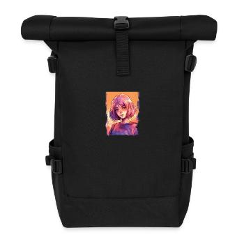 Anime Girl - Roll Top Backpack - black - Front