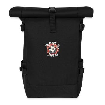 Fußball ball - What a Save! - Rolltop Rucksack - Schwarz - Vorne