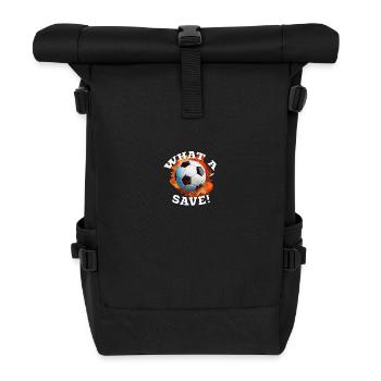 Fußball ball - What a Save! - Rolltop Rucksack - Schwarz - Vorne