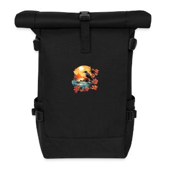 Tropical - Roll Top Backpack - black - Front