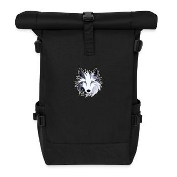 Wolf - Illustration - Rolltop Rucksack - Schwarz - Vorne