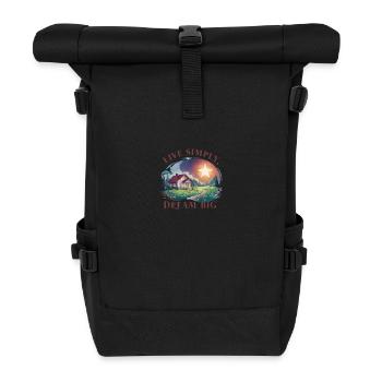 Einfach leben, groß Träumen - Rolltop Rucksack - Schwarz - Vorne