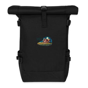 Einfach leben, groß Träumen - Rolltop Rucksack - Schwarz - Vorne