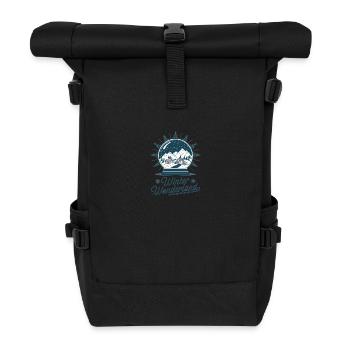 Winter Wonderland – Snow Globe with Village - Roll Top Backpack - black - Front