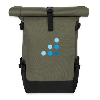 Blue dots 800x800 - Rolltop Rucksack - Olive/Schwarz - Vorne