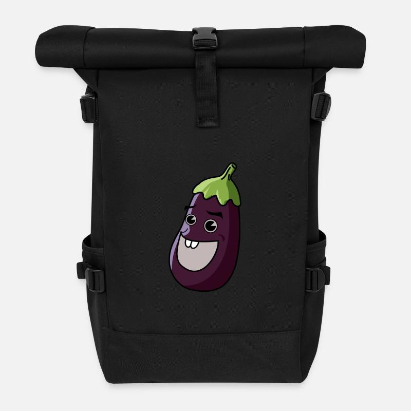 Aubergine Comic - Rolltop Rucksack - Schwarz