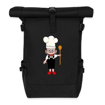 Affen Küche Kochkunst Gastgeber Affe Köche Koch - Rolltop Rucksack - Schwarz - Vorne