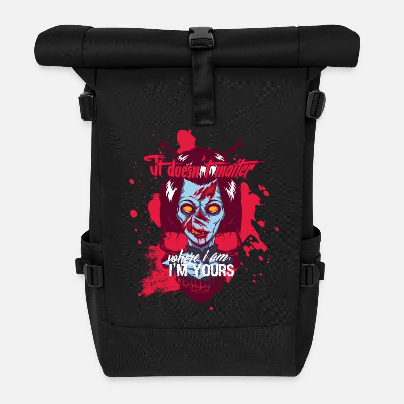 I m yours - Roll Top Backpack - black