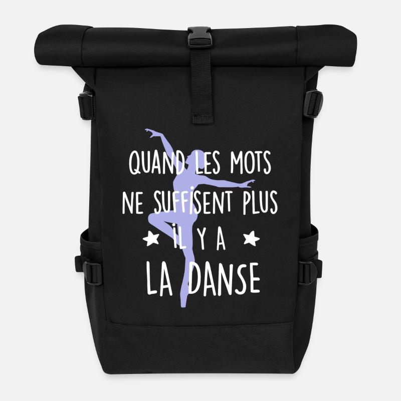 Danse - les mots - Sac à dos roll top - noir