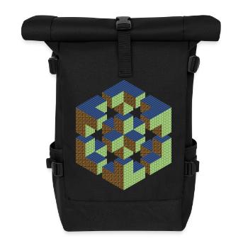 unmögliche Figur Escher Würfel Geometrie Phantasie - Rolltop Rucksack - Schwarz - Vorne