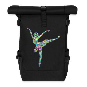 ballerina ballet dance dancer dance dancer yoga49 - Roll Top Backpack - black - Front