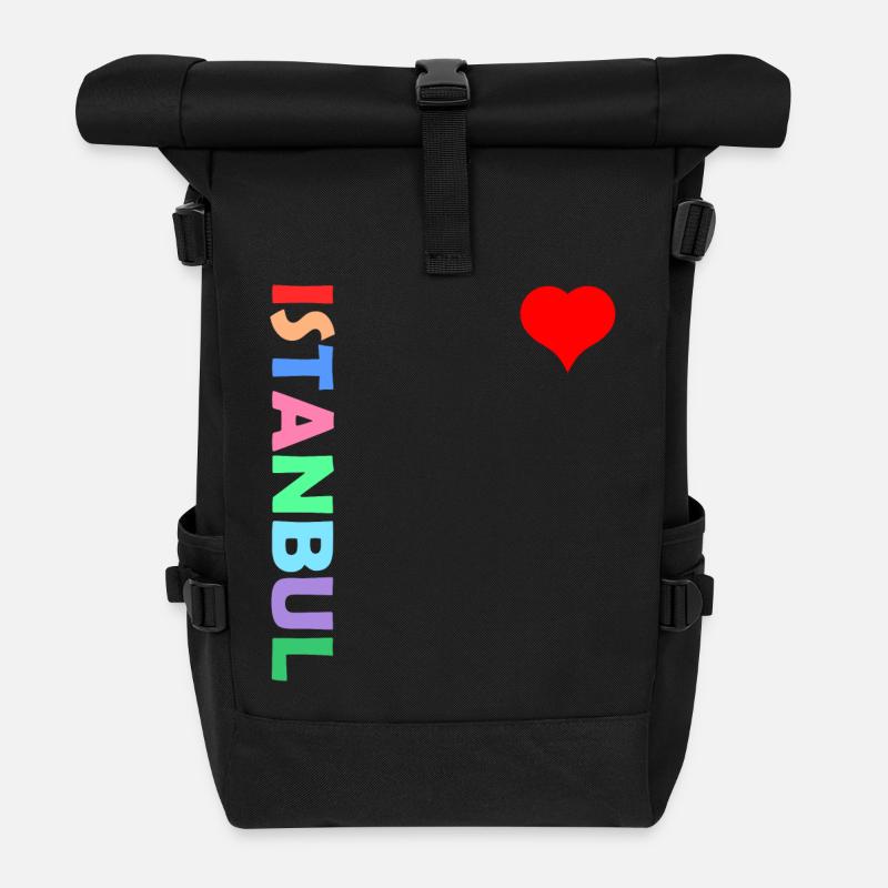 Istanbul - Rolltop Rucksack - Schwarz