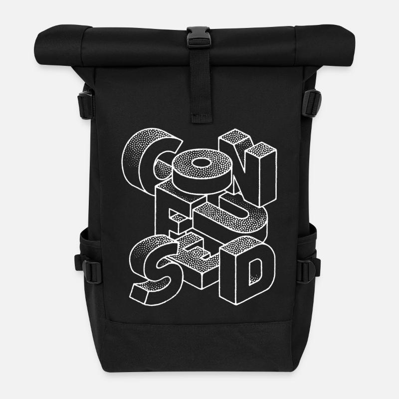 embrouillé - Sac à dos roll top - noir