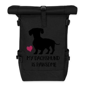 Dackel - Rolltop Rucksack - Schwarz - Vorne