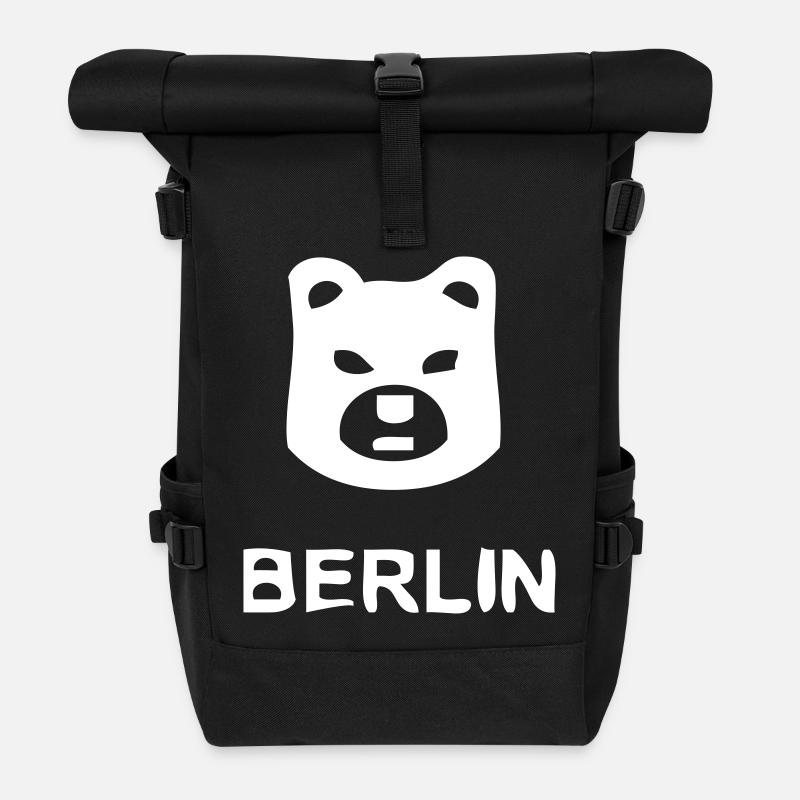 Berlin Bär - Rolltop Rucksack - Schwarz