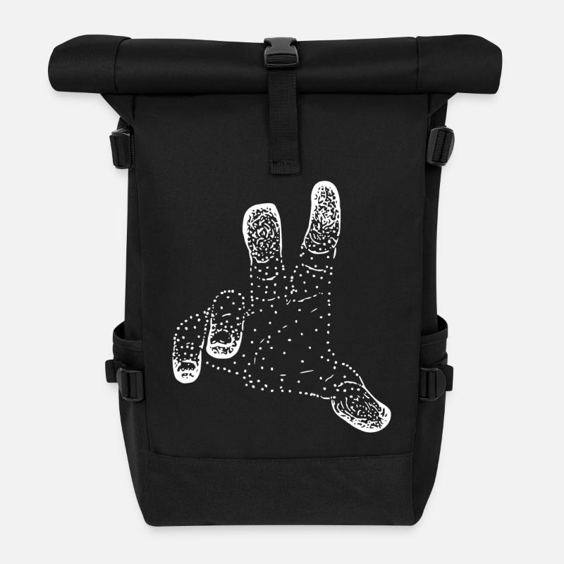 hand - Roll Top Backpack - black