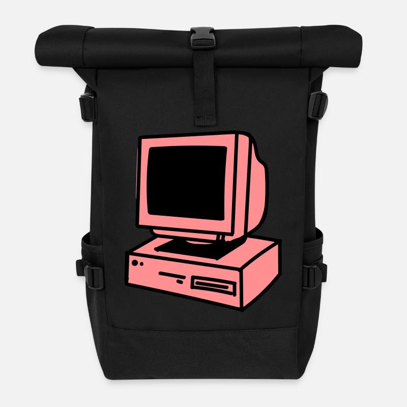 PC - Rolltop Rucksack - Schwarz