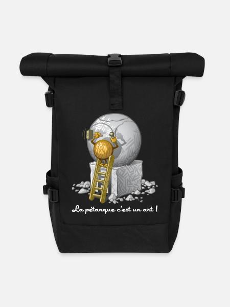 Pétanque ist eine Kunst - Rolltop Rucksack - Schwarz