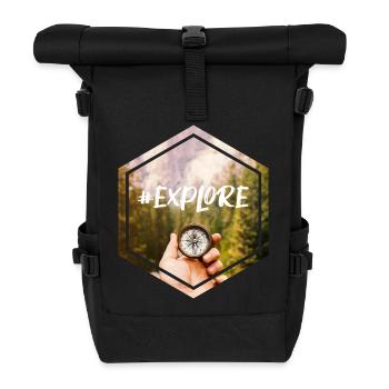 #Explorer - Sac à dos roll top - noir - Devant