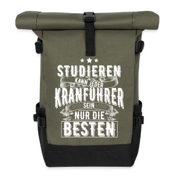 Kranführer - Rolltop Rucksack - Olive/Schwarz - Vorne