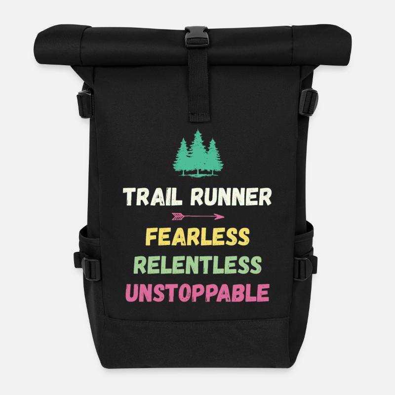 Trail Runner - Intrépide. Implacable. Imparable. - Sac à dos roll top - noir