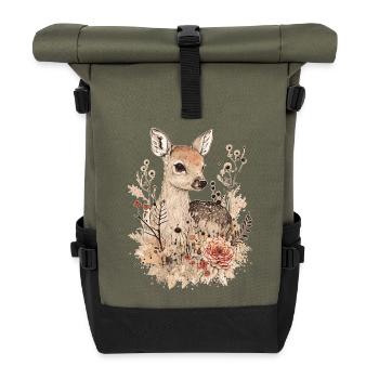 Fawn fawn - Roll Top Backpack - olive/black - Front
