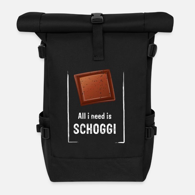 ALL I NEED IS Schoggi (Switzerland) - Rolltop Rucksack - Schwarz