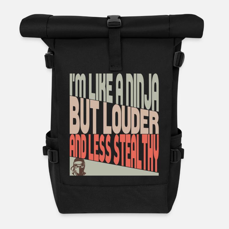 Comme un ninja - Sac à dos roll top - noir