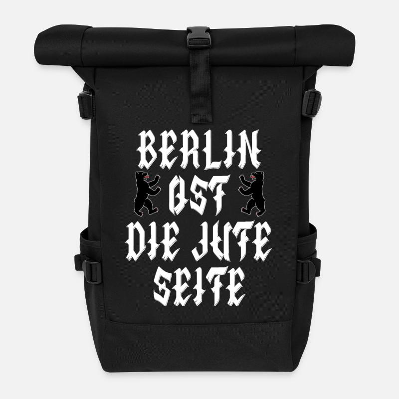 Berlin Bear - Berlin Est le côté jute - Sac à dos roll top - noir