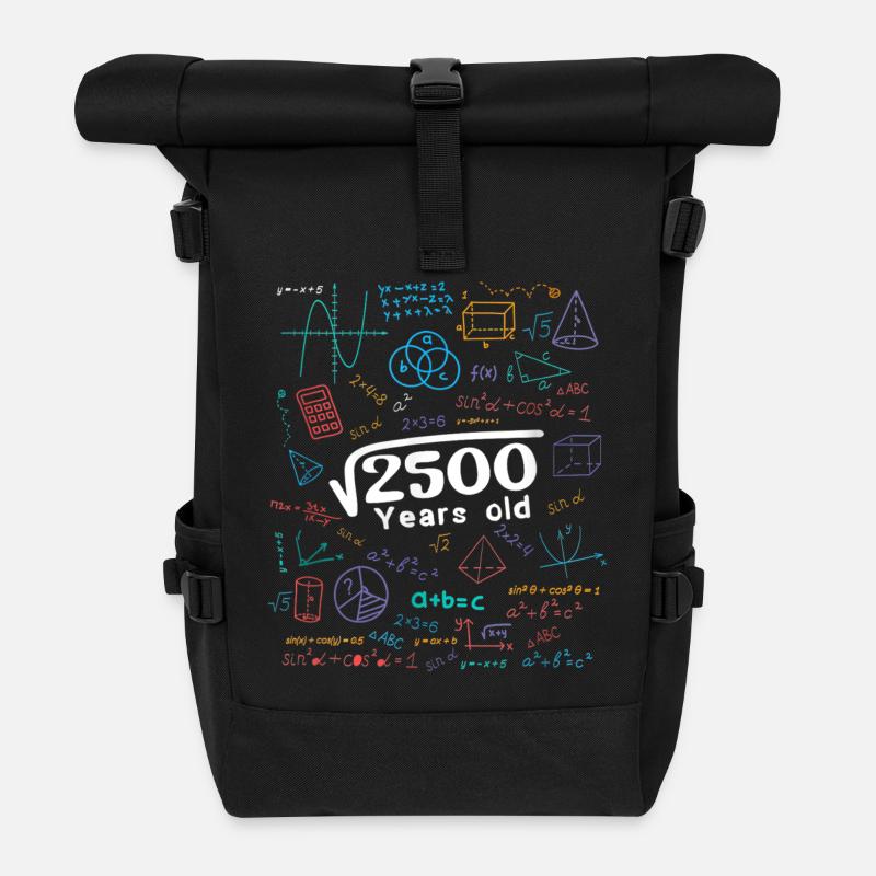 2500 Jahre Mathe-Kritzeleien - Rolltop Rucksack - Schwarz