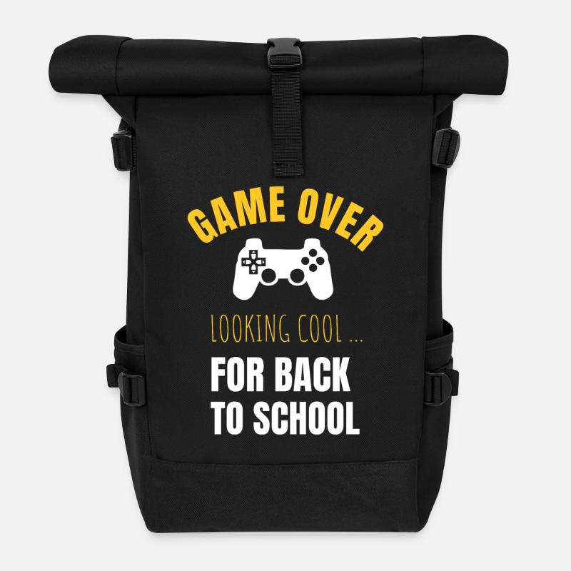 Schulstart - Rolltop Rucksack - Schwarz