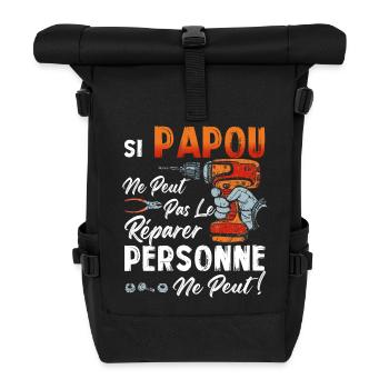 Si PAPOU Ne Peut Pas Le Réparer Personne Ne Peut - Sac à dos roll top - noir - Devant