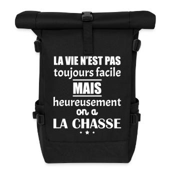 La vie n'est pas toujours facile chasse, noël - Sac à dos roll top - noir - Devant