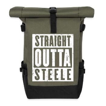 Steele, Ruhrgebiet, Ruhrpott, Essen Steele - Rolltop Rucksack - Olive/Schwarz - Vorne