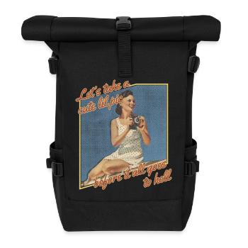 Ironisches Vintage-Fotografie-Design - Rolltop Rucksack - Schwarz - Vorne