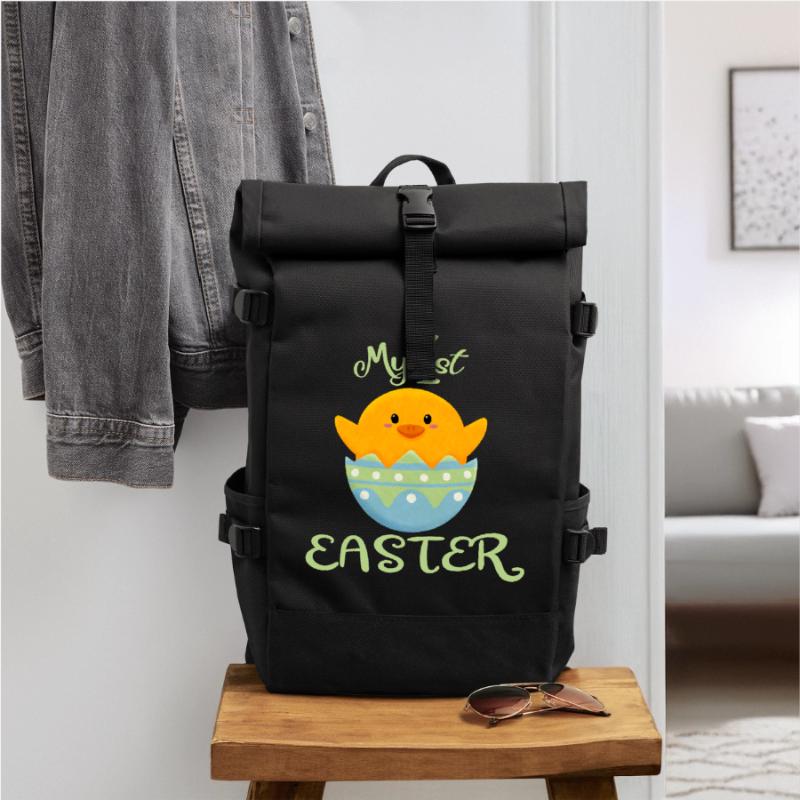 Happy Easter First Easter Chick Roll Top Backpack