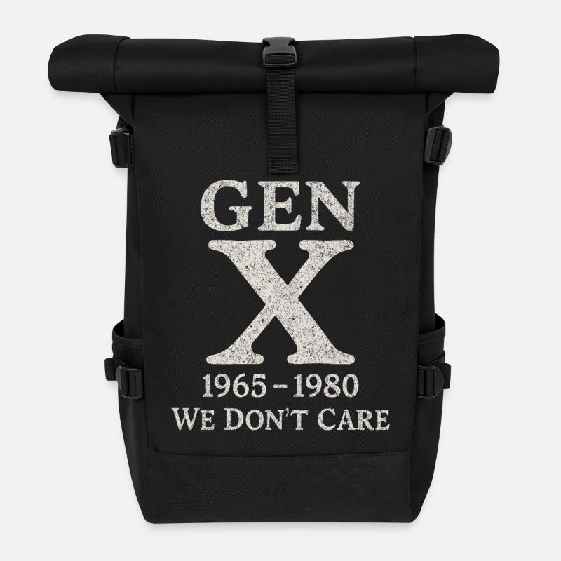 Generation X - We don't care - Rolltop Rucksack - Schwarz