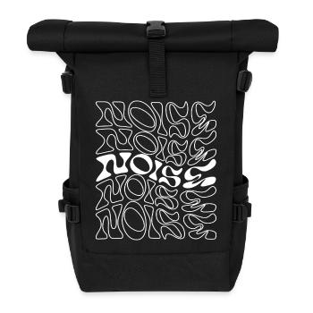 Noise music Abstract Fluid Line Pattern - Roll Top Backpack - black - Front