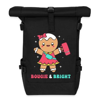 Lebkuchen Weihnachten Lebkuchenmann Gingerbread - Rolltop Rucksack - Schwarz - Vorne