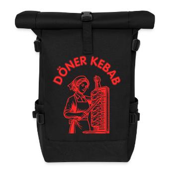 Döner kebab woman - Roll Top Backpack - black - Front