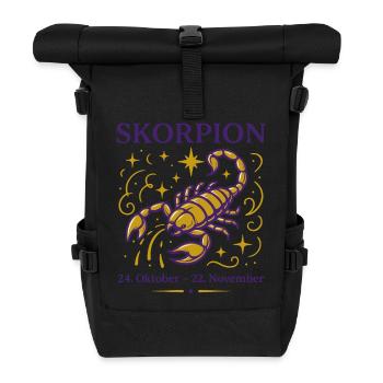 Sternzeichen Skorpion - Rolltop Rucksack - Schwarz - Vorne